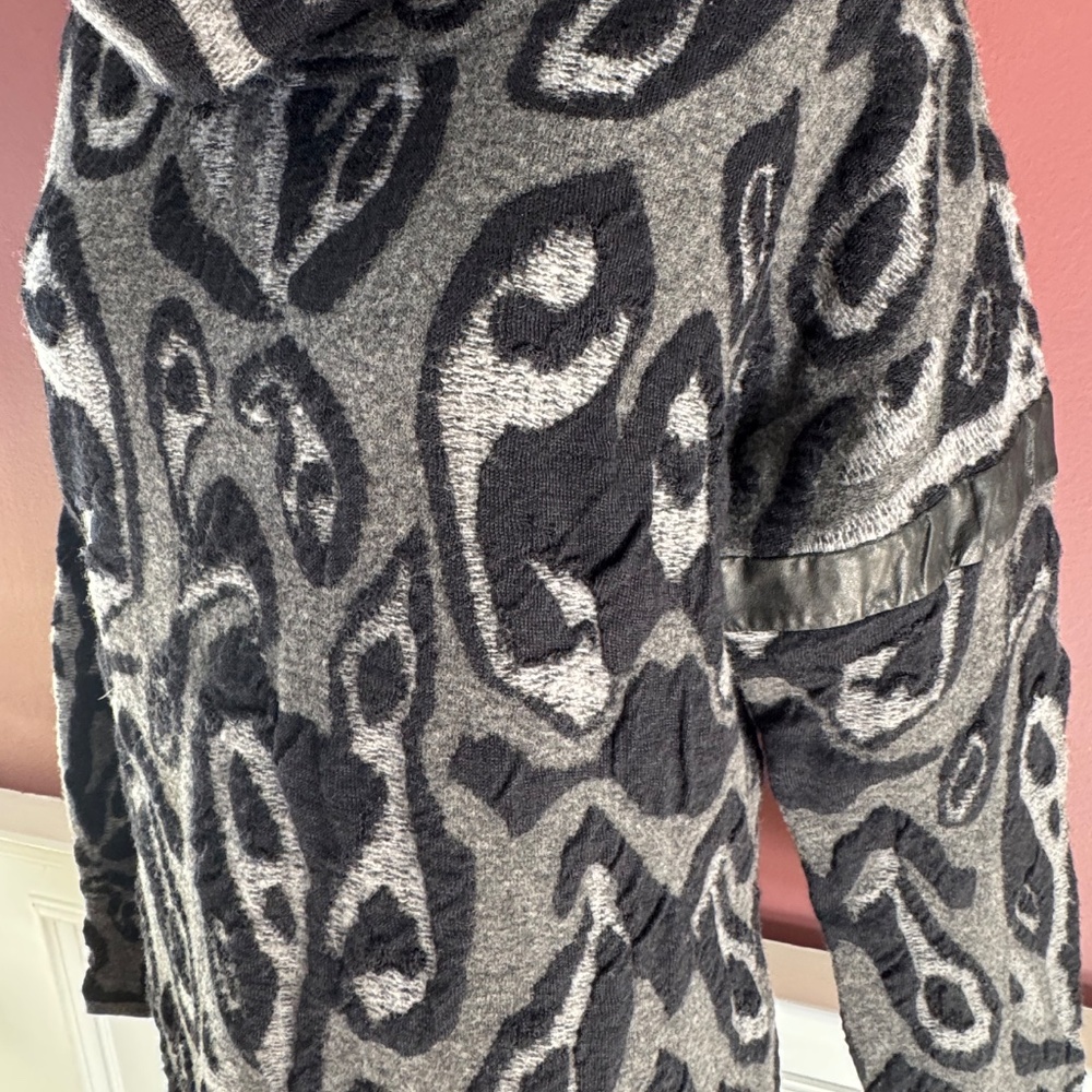 Rag & Bone Gray/Black Pleater Trim Sweater Dress Sz L - Picture 5 of 5